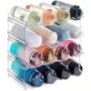 Lifewit Stackable Water Bottle Organizer for Cabinet, Plastic Bottle Holder Fits Bottles & Tumblers up to 3.8″ Diameter, Pantry, Countertop & Fridge, 2 Tier Holds 8 Bottles(16-bottle(4-tier))