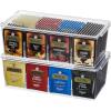 Lifewit Tea Bag Organizer with lids, Plastic Teabag Box with 16 Compartments, Stackable Divided Storage Containers for Cabinet, Pantry, Countertop, Hold Coffee Pods, Sugar Packets, Clear, 2 Pack(Clear)