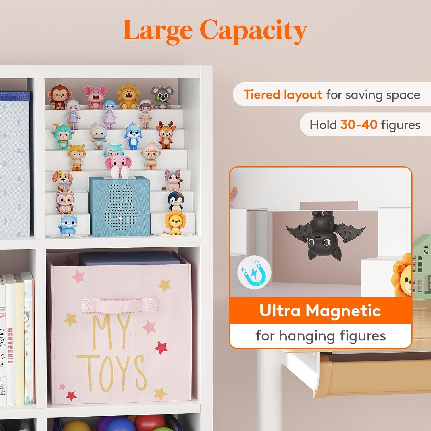 image:imageLifewit Ladder Magnetic Display Shelf Compatible with Tonie Figures 6 Tiers Metal Shelves for Figures Storage Organizer Home Office Study