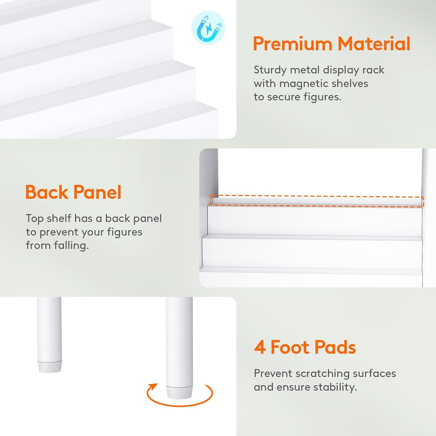image:imageLifewit Ladder Magnetic Display Shelf Compatible with Tonie Figures 6 Tiers Metal Shelves for Figures Storage Organizer Home Office Study