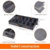 Lifewit Under Bed Shoe Storage Organizer 1 Pack(14 Pairs), 4.3″ Tall Fabric Shoes Container Box, Foldable Closet Shoe Bag with 2 Reinforced Handles and Clear Cover, Black(Gray)