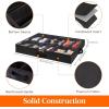 Lifewit Under Bed Shoe Storage Organizer 1 Pack(14 Pairs), 4.3″ Tall Fabric Shoes Container Box, Foldable Closet Shoe Bag with 2 Reinforced Handles and Clear Cover, Black(Black)