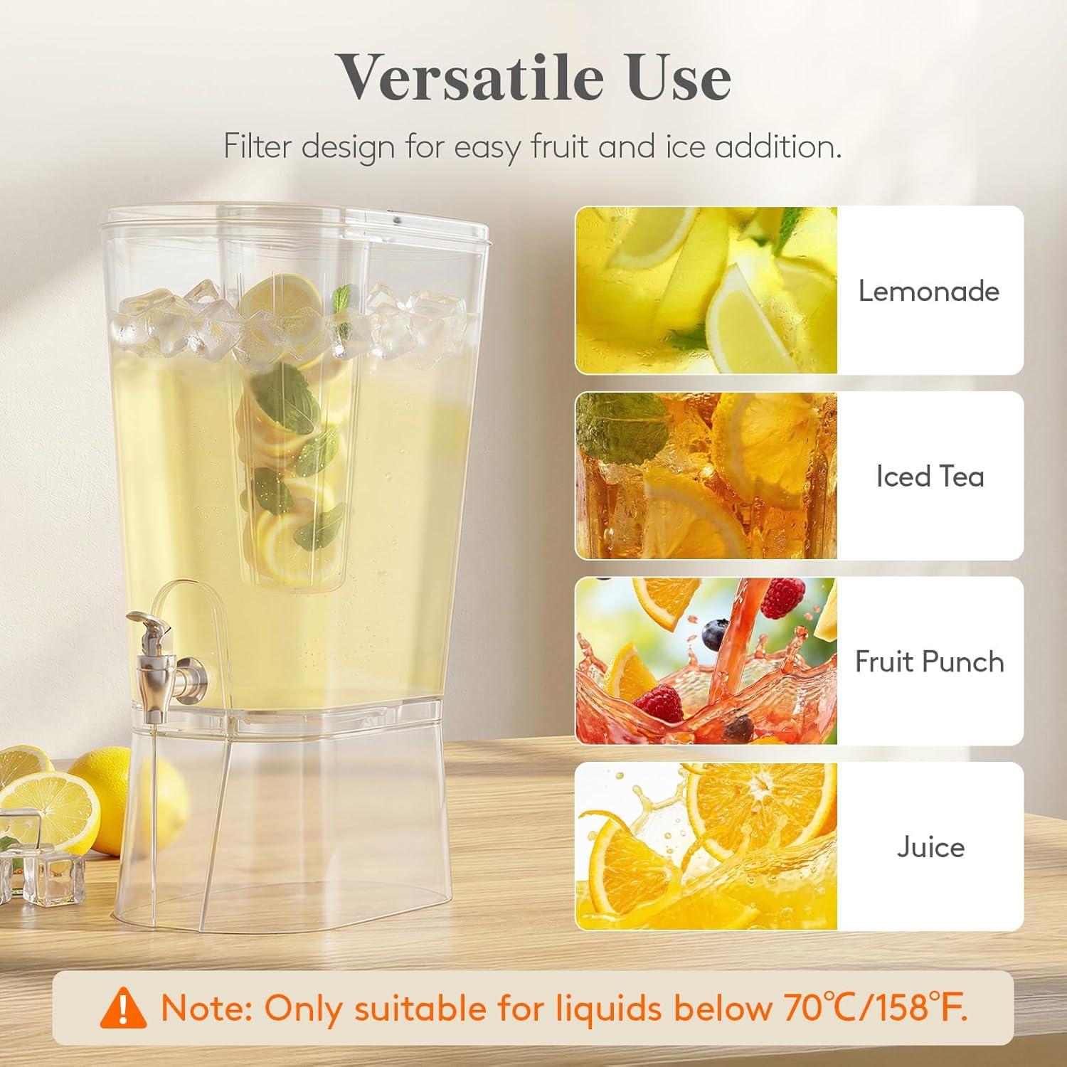 image:imageLifewit 3 Gallon Drink Dispenser for Parties Large Plastic Beverage Container for JuiceTeaSoda with Stand amp Ice Core Clear Lemonade Dispenser with Spigot BPA Free Water Pitcher for Hosting2