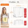 Lifewit 2 Gallon Drink Dispenser for Parties 2 Pcs, Large Plastic Beverage Container for Juice/Tea/Soda with Stand & Ice Core, Clear Lemonade Dispenser with Spigot, BPA Free Water Pitcher for Hosting(2)