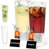 Lifewit 1 Gallon Drink Dispenser for Parties, Plastic Beverage Container for Juice/Tea/Soda with Stand & Ice Core, Clear Lemonade Dispenser with Spigot, BPA Free Water Pitcher with Spout for Fridge(2)