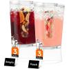 Lifewit 3 Gallon Drink Dispenser for Parties, Large Plastic Beverage Container for Juice/Tea/Soda with Stand & Ice Core, Clear Lemonade Dispenser with Spigot, BPA Free Water Pitcher for Hosting(2)