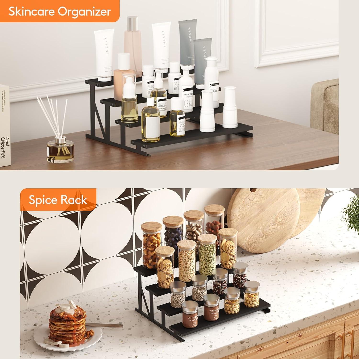 image:imageLifewit Cologne Organizer for Men Wooden Perfume Stand Display Riser for Fragrance Aftershave Skincare Makeup for Vanity Bedroom Bathroom Storage Rustic Brown 35 cm139 1 PcsBlack