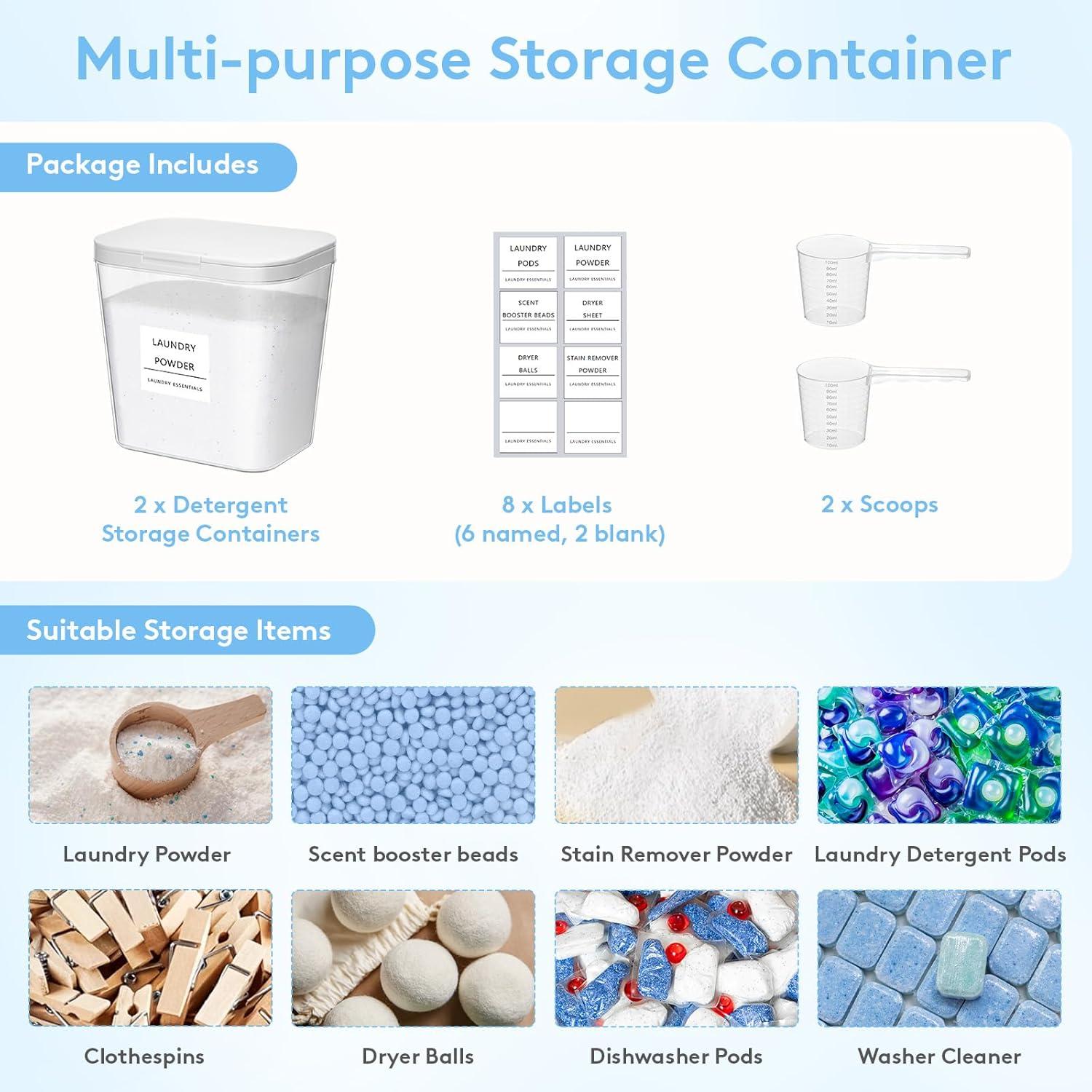 image:imageLifewit Laundry Pods Container with Popup Lid Laundry Room Organization Dryer Sheet Holder for Washing Powder Scent Booster Beads 2700 ml072gal4 Pcs2