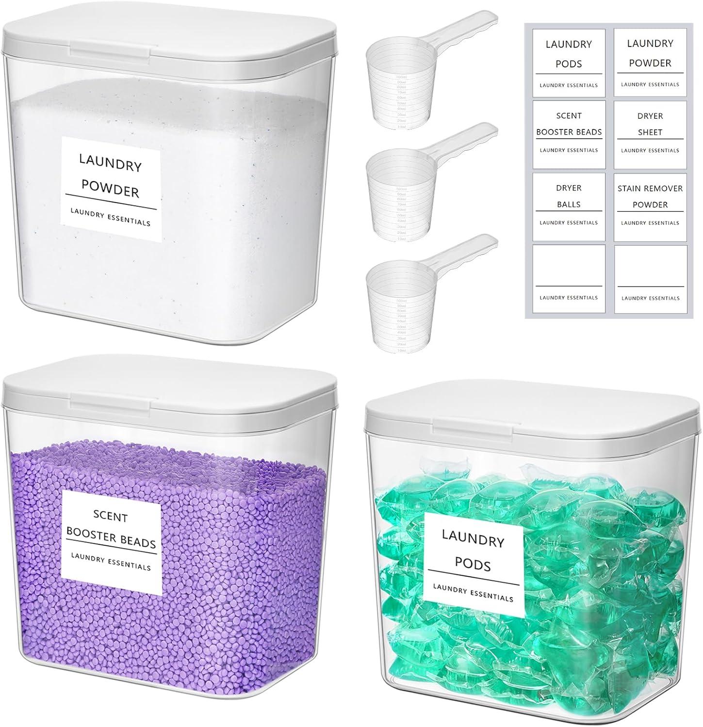 image:imageLifewit Laundry Pods Container with Popup Lid Laundry Room Organization Dryer Sheet Holder for Washing Powder Scent Booster Beads 2700 ml072gal4 Pcs3
