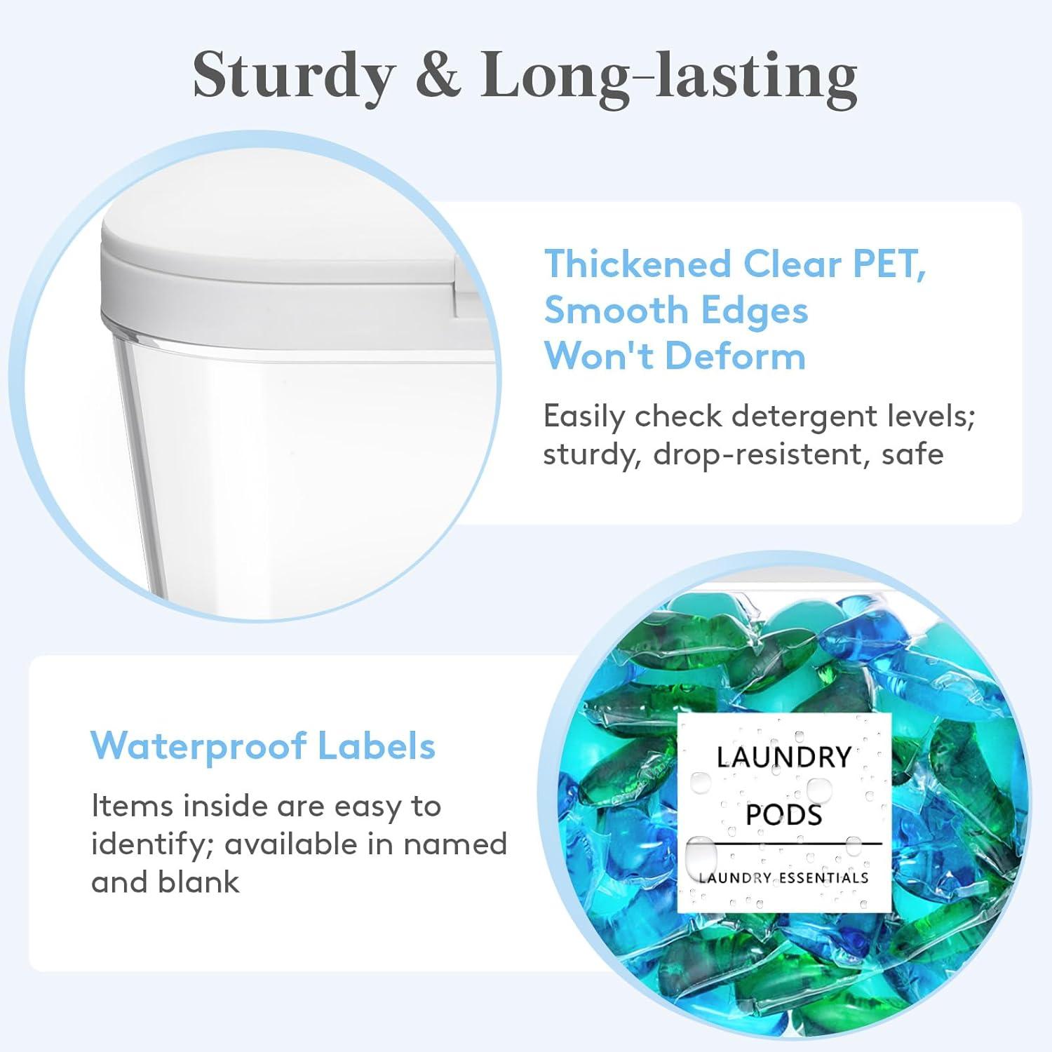 image:imageLifewit Laundry Pods Container with Popup Lid Laundry Room Organization Dryer Sheet Holder for Washing Powder Scent Booster Beads 2700 ml072gal4 Pcs3