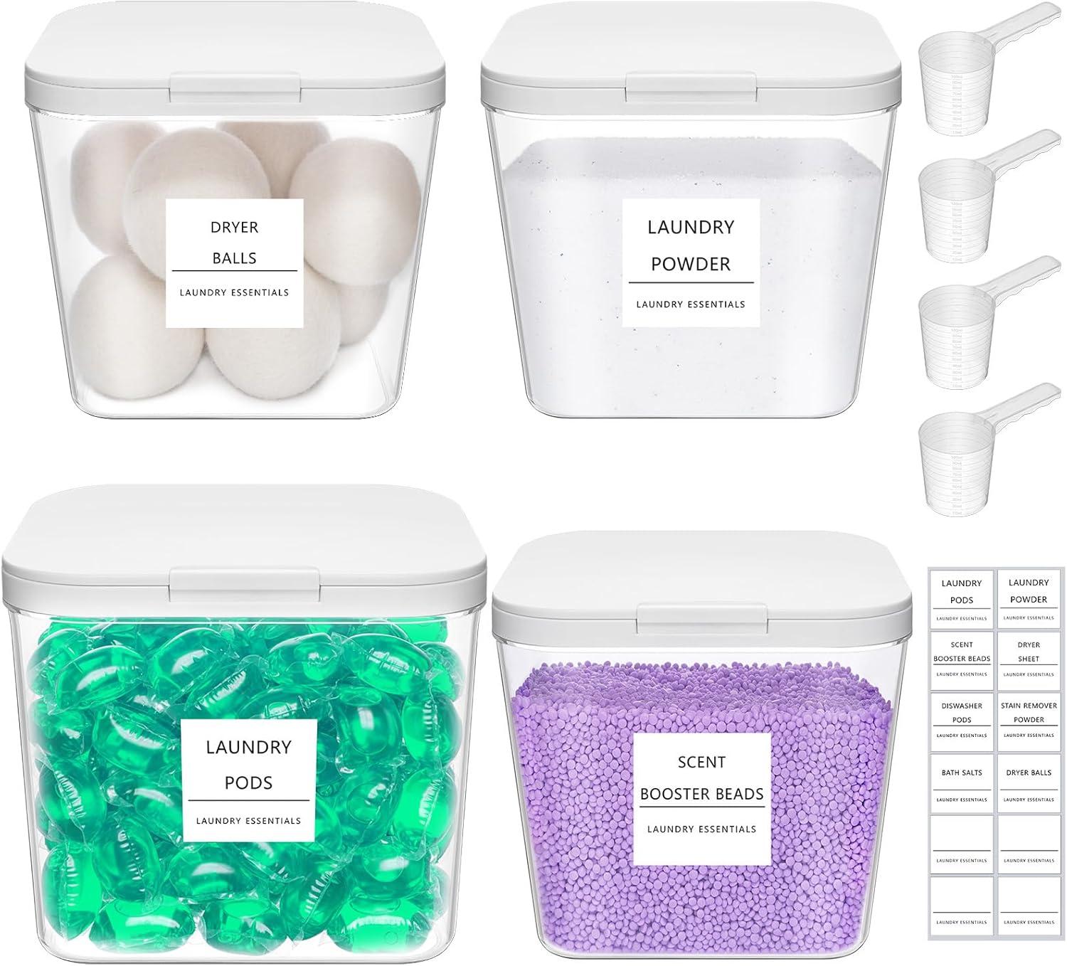 image:imageLifewit Laundry Pods Container with Popup Lid Laundry Room Organization Dryer Sheet Holder for Washing Powder Scent Booster Beads 2700 ml072gal4 Pcs4