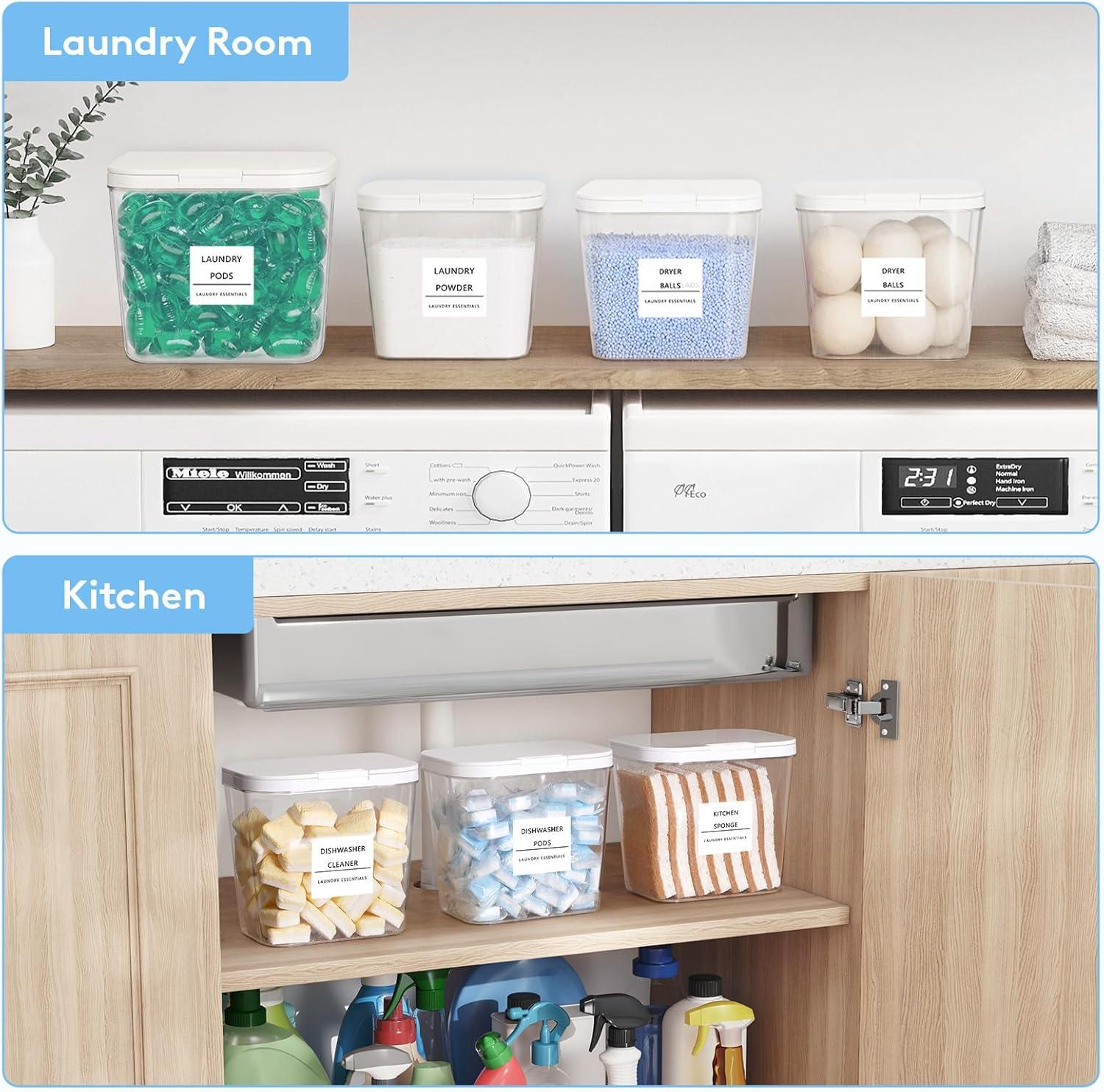 image:imageLifewit Laundry Pods Container with Popup Lid Laundry Room Organization Dryer Sheet Holder for Washing Powder Scent Booster Beads 2700 ml072gal4 Pcs4