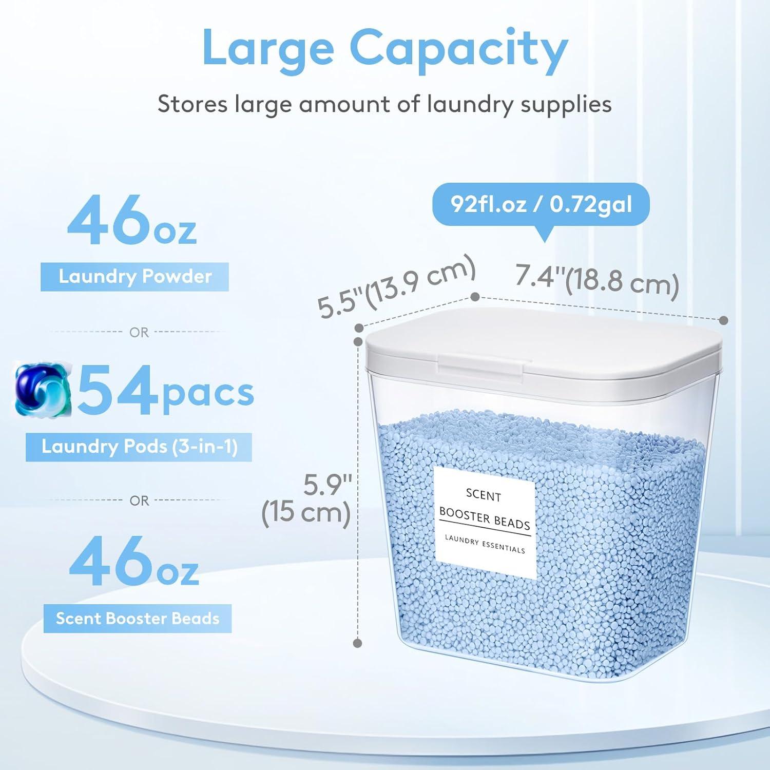 image:imageLifewit Laundry Pods Container with Popup Lid Laundry Room Organization Dryer Sheet Holder for Washing Powder Scent Booster Beads 2700 ml072gal4 Pcs4
