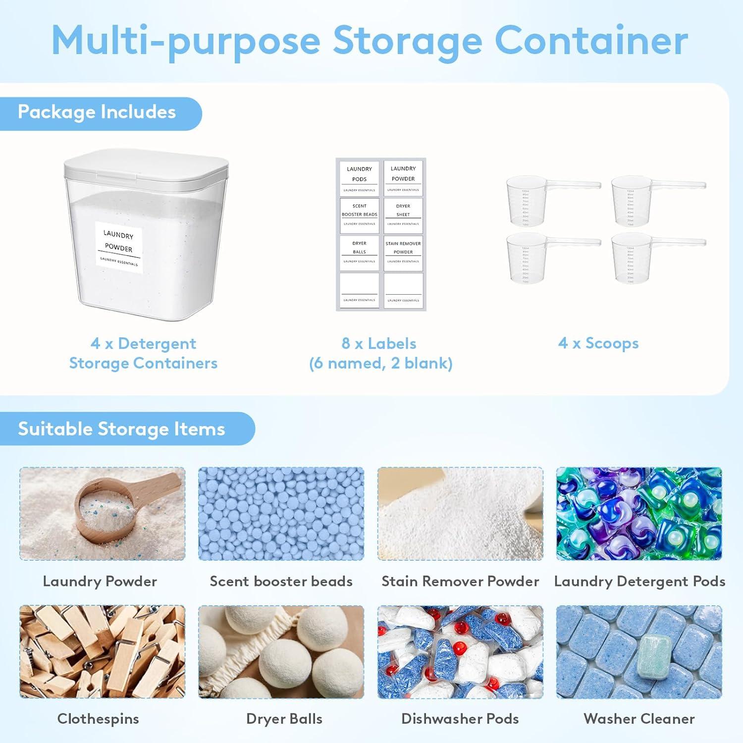 image:imageLifewit Laundry Pods Container with Popup Lid Laundry Room Organization Dryer Sheet Holder for Washing Powder Scent Booster Beads 2700 ml072gal4 Pcs4