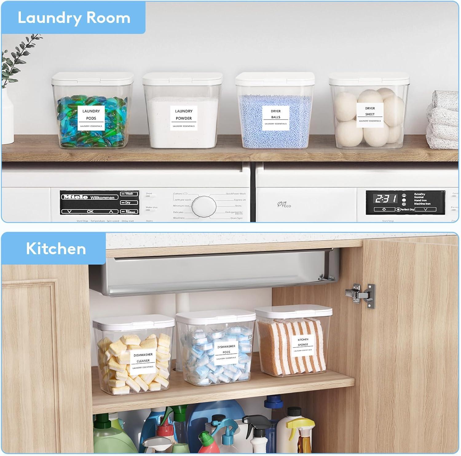 image:imageLifewit Laundry Pods Container with Popup Lid Laundry Room Organization Dryer Sheet Holder for Washing Powder Scent Booster Beads 2700 ml072gal4 Pcs4