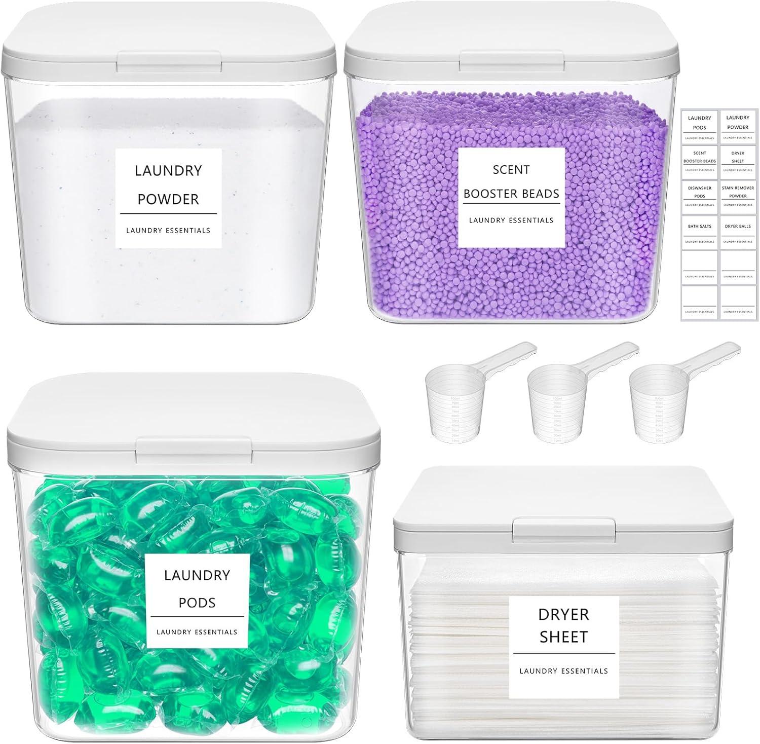 image:imageLifewit Laundry Pods Container with Popup Lid Laundry Room Organization Dryer Sheet Holder for Washing Powder Scent Booster Beads 2700 ml072gal4 Pcs4