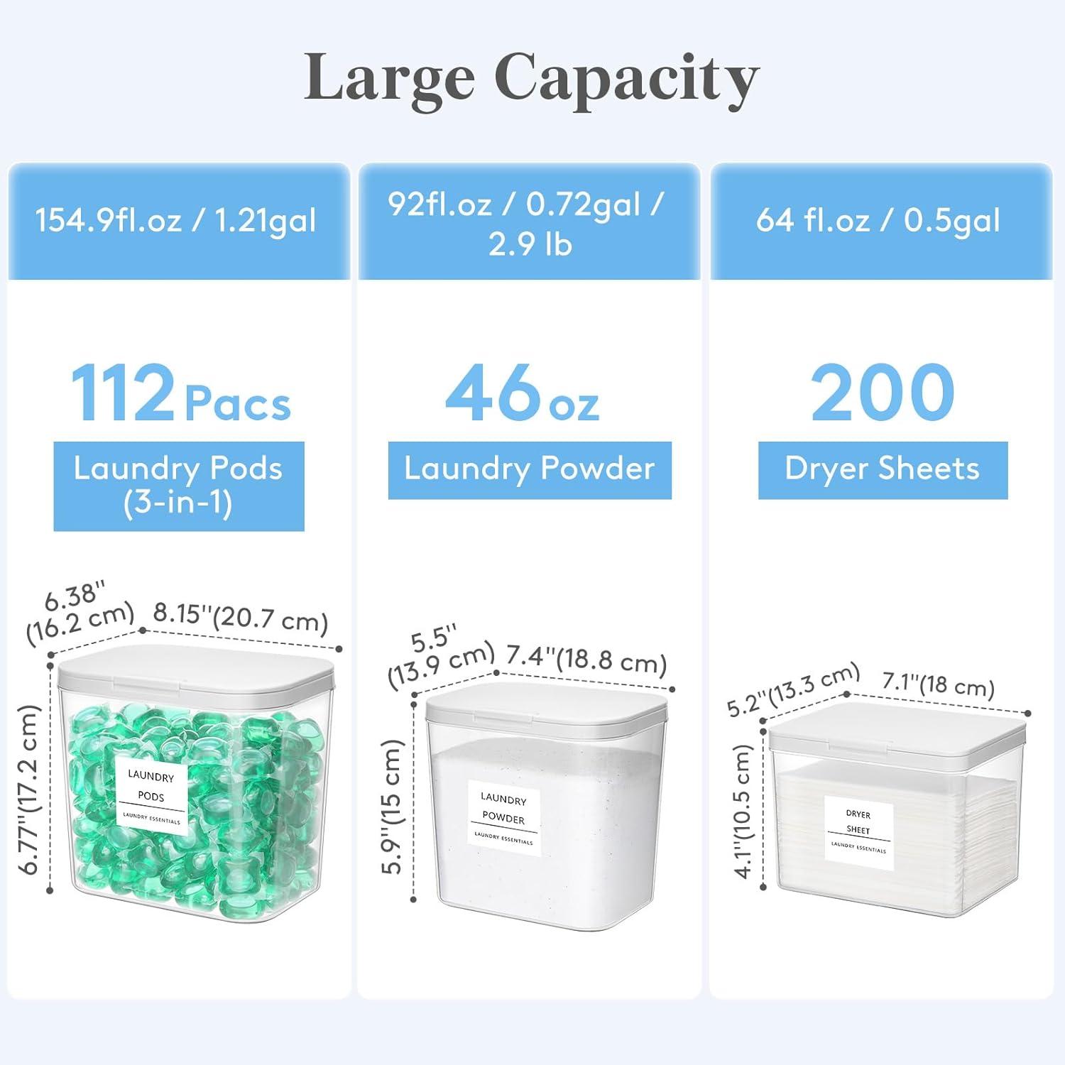 image:imageLifewit Laundry Pods Container with Popup Lid Laundry Room Organization Dryer Sheet Holder for Washing Powder Scent Booster Beads 2700 ml072gal4 Pcs4