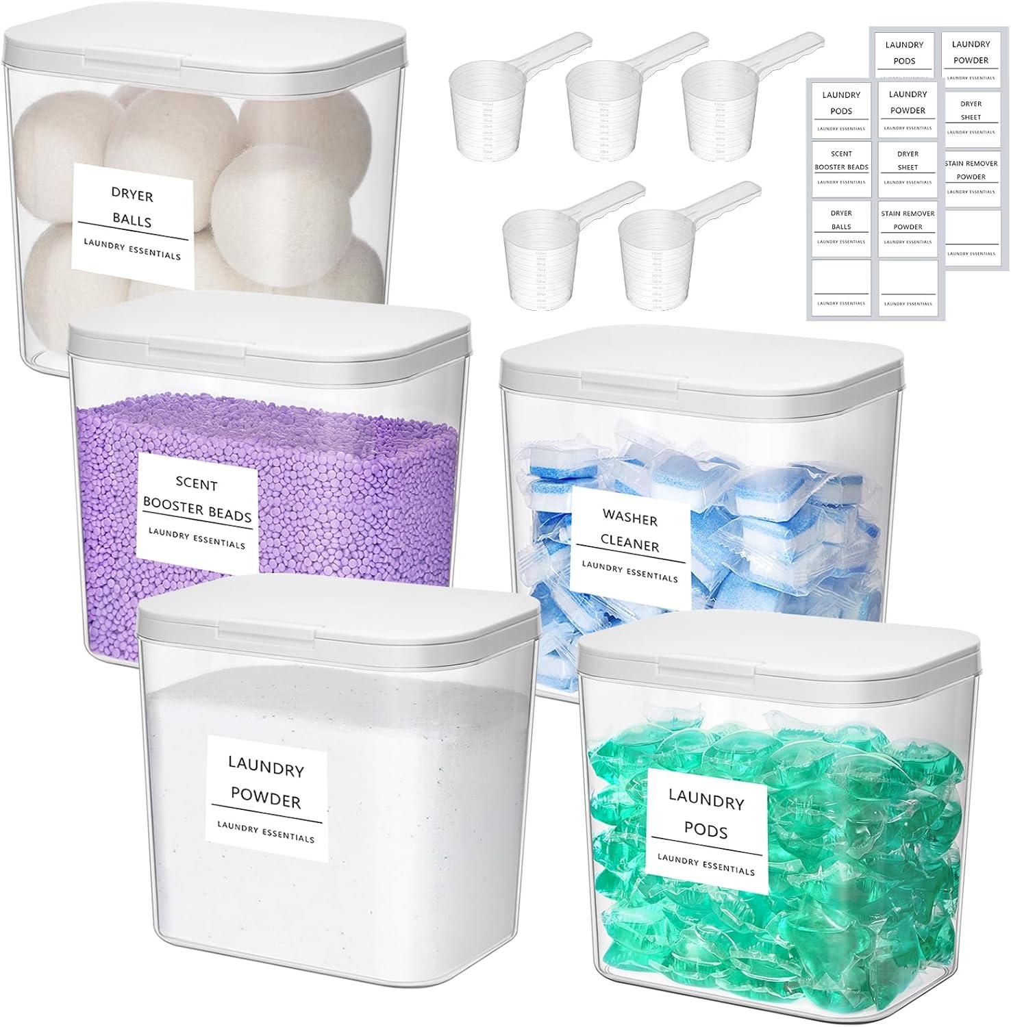 image:imageLifewit Laundry Pods Container with Popup Lid Laundry Room Organization Dryer Sheet Holder for Washing Powder Scent Booster Beads 2700 ml072gal4 Pcs5