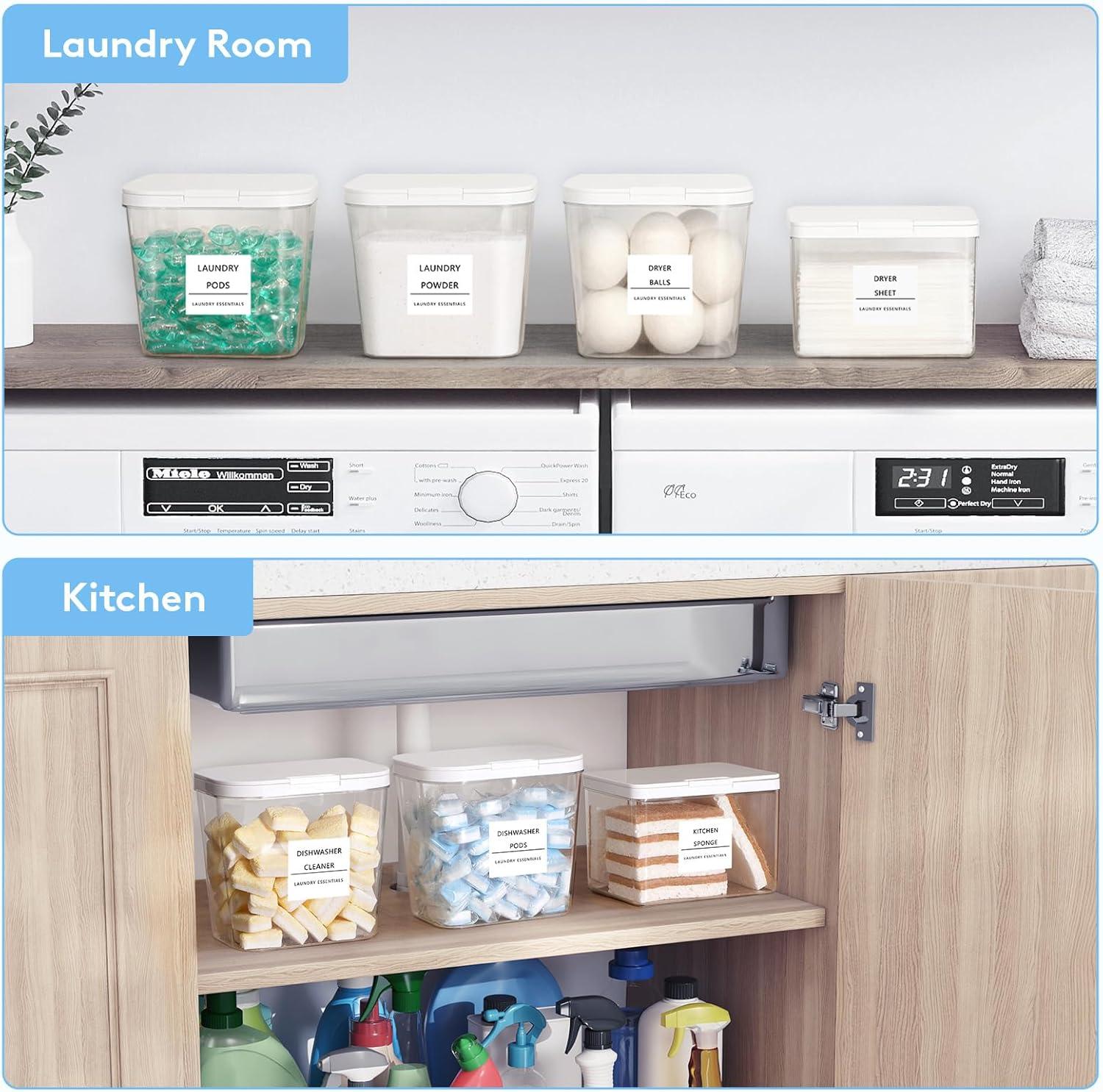 image:imageLifewit Laundry Pods Container with Popup Lid Laundry Room Organization Dryer Sheet Holder for Washing Powder Scent Booster Beads 2700 ml072gal4 Pcs6