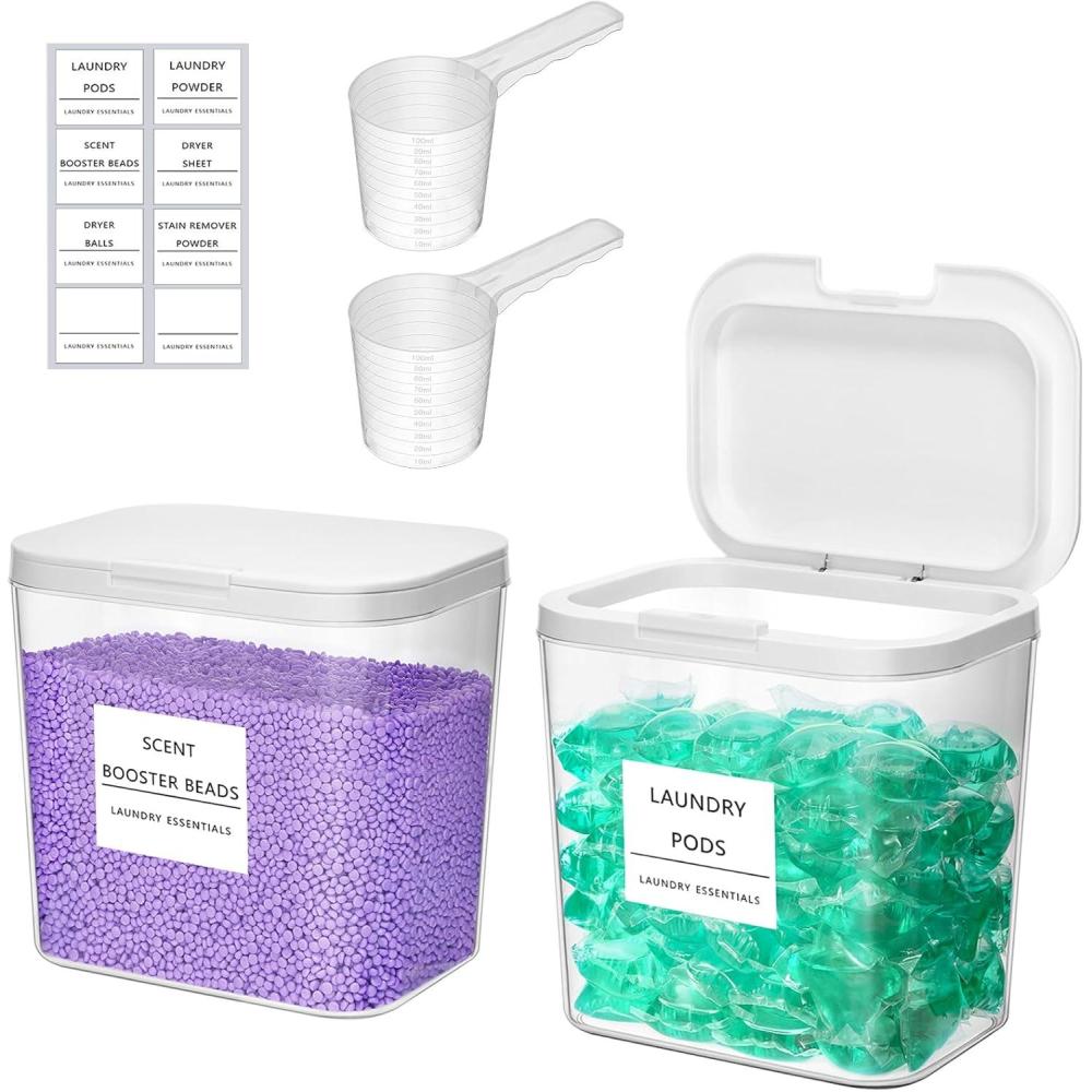 image:imageLifewit Laundry Pods Container with Popup Lid Laundry Room Organization Dryer Sheet Holder for Washing Powder Scent Booster Beads 2700 ml072gal4 Pcs2