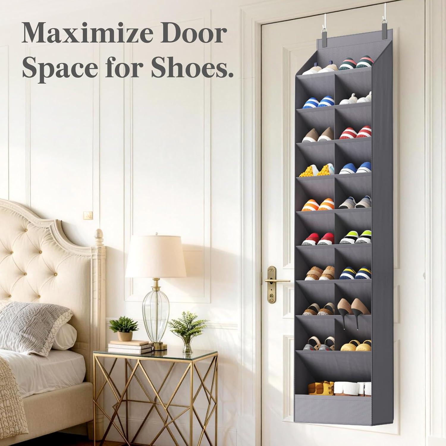 image:imageLifewit 6 Tier Over the Door Shoe Organizer with 11 Large Deep Pockets Fabric Hanging Shoes Shelf for Closet Dorm Storage Fit Up to 12 Pair Shoe Rack Holder for Sneakers Boots GrayGray