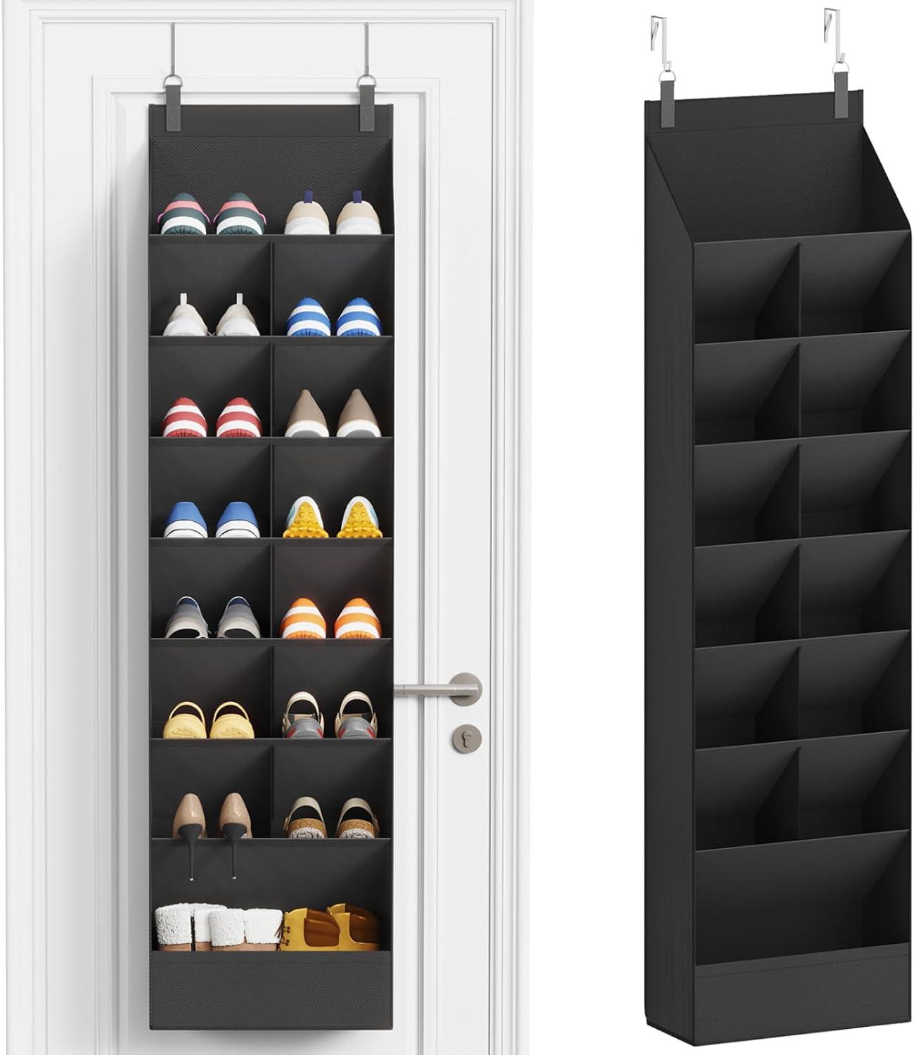 image:imageLifewit 6 Tier Over the Door Shoe Organizer with 11 Large Deep Pockets Fabric Hanging Shoes Shelf for Closet Dorm Storage Fit Up to 12 Pair Shoe Rack Holder for Sneakers Boots GrayBlack