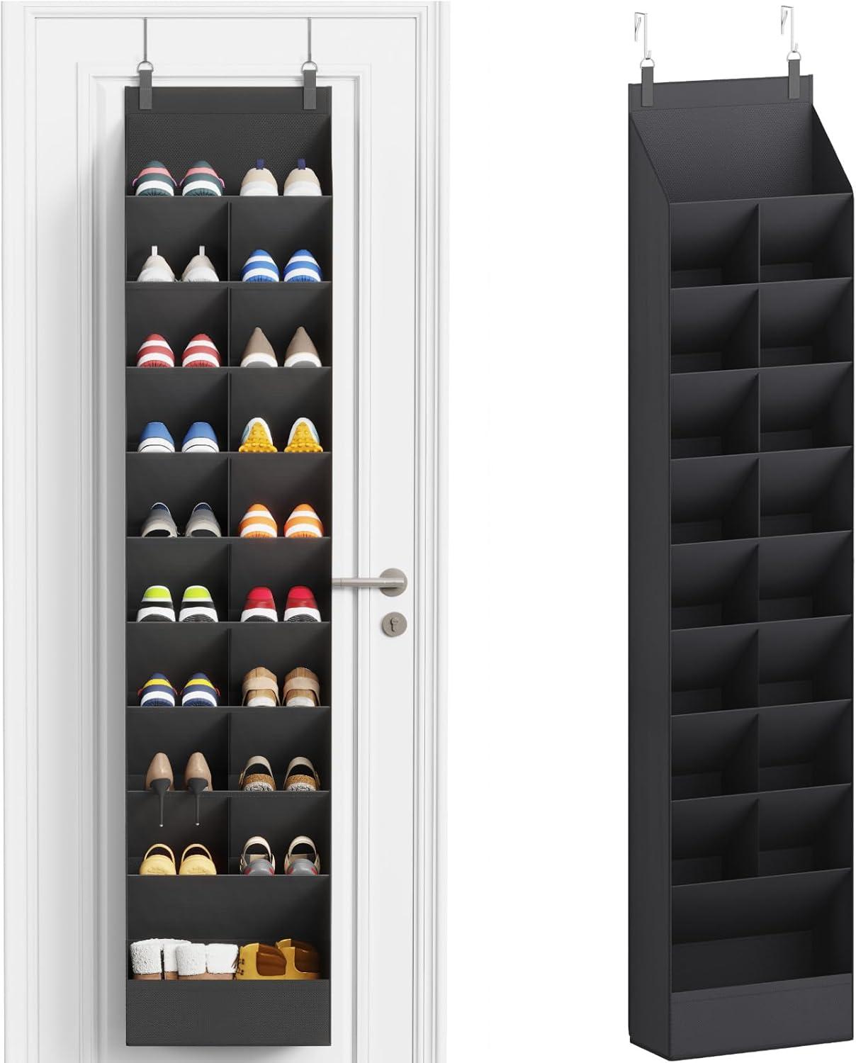 image:imageLifewit 6 Tier Over the Door Shoe Organizer with 11 Large Deep Pockets Fabric Hanging Shoes Shelf for Closet Dorm Storage Fit Up to 12 Pair Shoe Rack Holder for Sneakers Boots GrayBlack