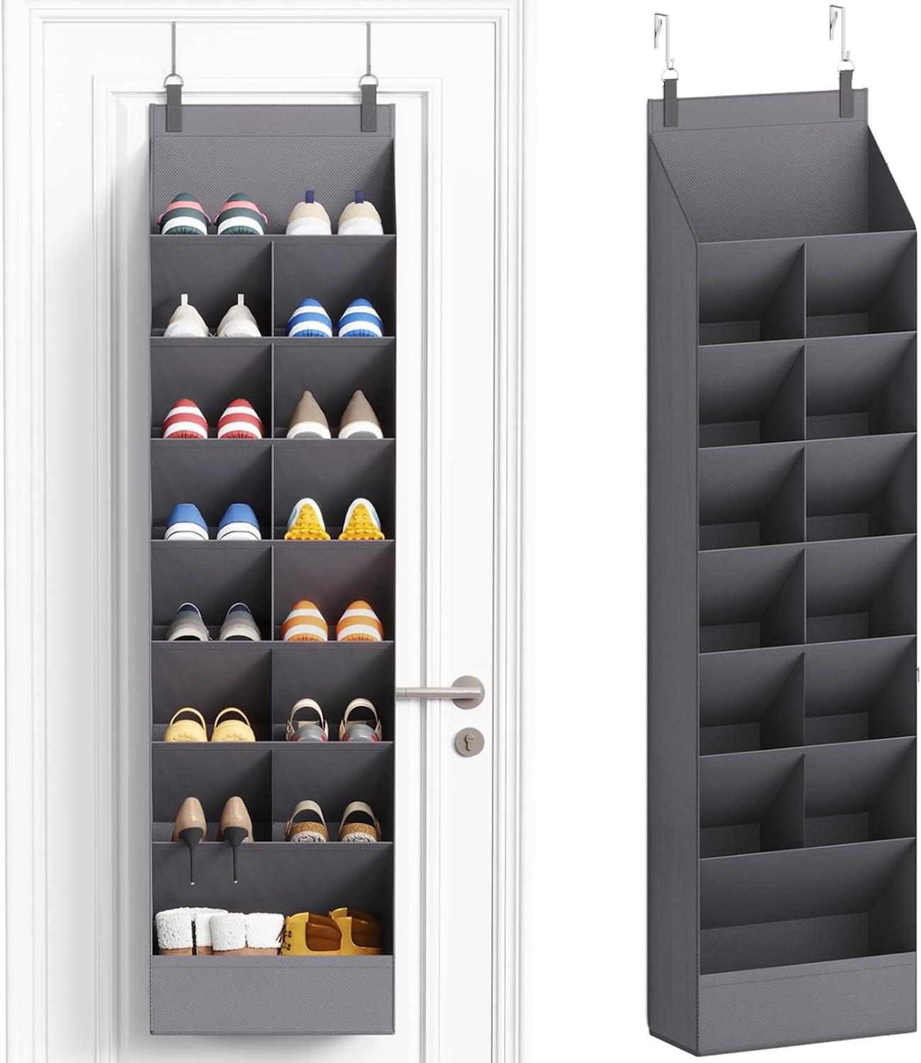 image:imageLifewit 6 Tier Over the Door Shoe Organizer with 11 Large Deep Pockets Fabric Hanging Shoes Shelf for Closet Dorm Storage Fit Up to 12 Pair Shoe Rack Holder for Sneakers Boots GrayGray