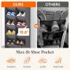 Lifewit 6 Tier Over the Door Shoe Organizer with 11 Large Deep Pockets, Fabric Hanging Shoes Shelf for Closet, Dorm Storage, Fit Up to 12 Pair Shoe Rack Holder for Sneakers, Boots, Gray(Gray)