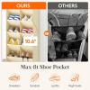 Lifewit 6 Tier Over the Door Shoe Organizer with 11 Large Deep Pockets, Fabric Hanging Shoes Shelf for Closet, Dorm Storage, Fit Up to 12 Pair Shoe Rack Holder for Sneakers, Boots, Gray(Beige)