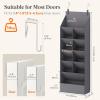 Lifewit 6 Tier Over the Door Shoe Organizer with 11 Large Deep Pockets, Fabric Hanging Shoes Shelf for Closet, Dorm Storage, Fit Up to 12 Pair Shoe Rack Holder for Sneakers, Boots, Gray(Gray)