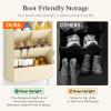 Lifewit 6 Tier Over the Door Shoe Organizer with 11 Large Deep Pockets, Fabric Hanging Shoes Shelf for Closet, Dorm Storage, Fit Up to 12 Pair Shoe Rack Holder for Sneakers, Boots, Gray(Beige)