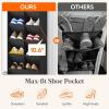 Lifewit 6 Tier Over the Door Shoe Organizer with 11 Large Deep Pockets, Fabric Hanging Shoes Shelf for Closet, Dorm Storage, Fit Up to 12 Pair Shoe Rack Holder for Sneakers, Boots, Gray(Black)