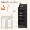 Lifewit 6 Tier Over the Door Shoe Organizer with 11 Large Deep Pockets, Fabric Hanging Shoes Shelf for Closet, Dorm Storage, Fit Up to 12 Pair Shoe Rack Holder for Sneakers, Boots, Gray(Black)