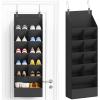 Lifewit 6 Tier Over the Door Shoe Organizer with 11 Large Deep Pockets, Fabric Hanging Shoes Shelf for Closet, Dorm Storage, Fit Up to 12 Pair Shoe Rack Holder for Sneakers, Boots, Gray(Black)