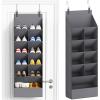 Lifewit 6 Tier Over the Door Shoe Organizer with 11 Large Deep Pockets, Fabric Hanging Shoes Shelf for Closet, Dorm Storage, Fit Up to 12 Pair Shoe Rack Holder for Sneakers, Boots, Gray(Gray)