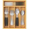 Lifewit Silverware Drawer Organizer, Utensil Tray for Kitchen, Flatware and Cutlery Holder, Storage for Spoons Forks Knives, 8.6 x 12.5″, Natural(9.9”W x 12.8”D)