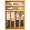 Lifewit Silverware Drawer Organizer, Utensil Tray for Kitchen, Flatware and Cutlery Holder, Storage for Spoons Forks Knives, 8.6 x 12.5″, Natural(9.9”W x 15.5”D)