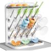 Lifewit Baby Bottle Drying Rack with 10 Hooks, Vertical Rack Dryer with Removable Pacifiers Box, Drip Tray, Space Saving Countertop Holder Organizer for Weighted Straws, Pump Parts(with Drain Mat)