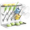 Lifewit Baby Bottle Drying Rack with 10 Hooks, Vertical Rack Dryer with Removable Pacifiers Box, Drip Tray, Space Saving Countertop Holder Organizer for Weighted Straws, Pump Parts(without Drain Mat)