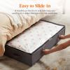 Lifewit 90L 4 Pack Under Bed Storage Containers, Large Capacity Blanket Storage Bags with Reinforced Handle, Organization and Storage for Comforters, Sheets, Clothes, Bedroom, College Dorm, Grey(8)