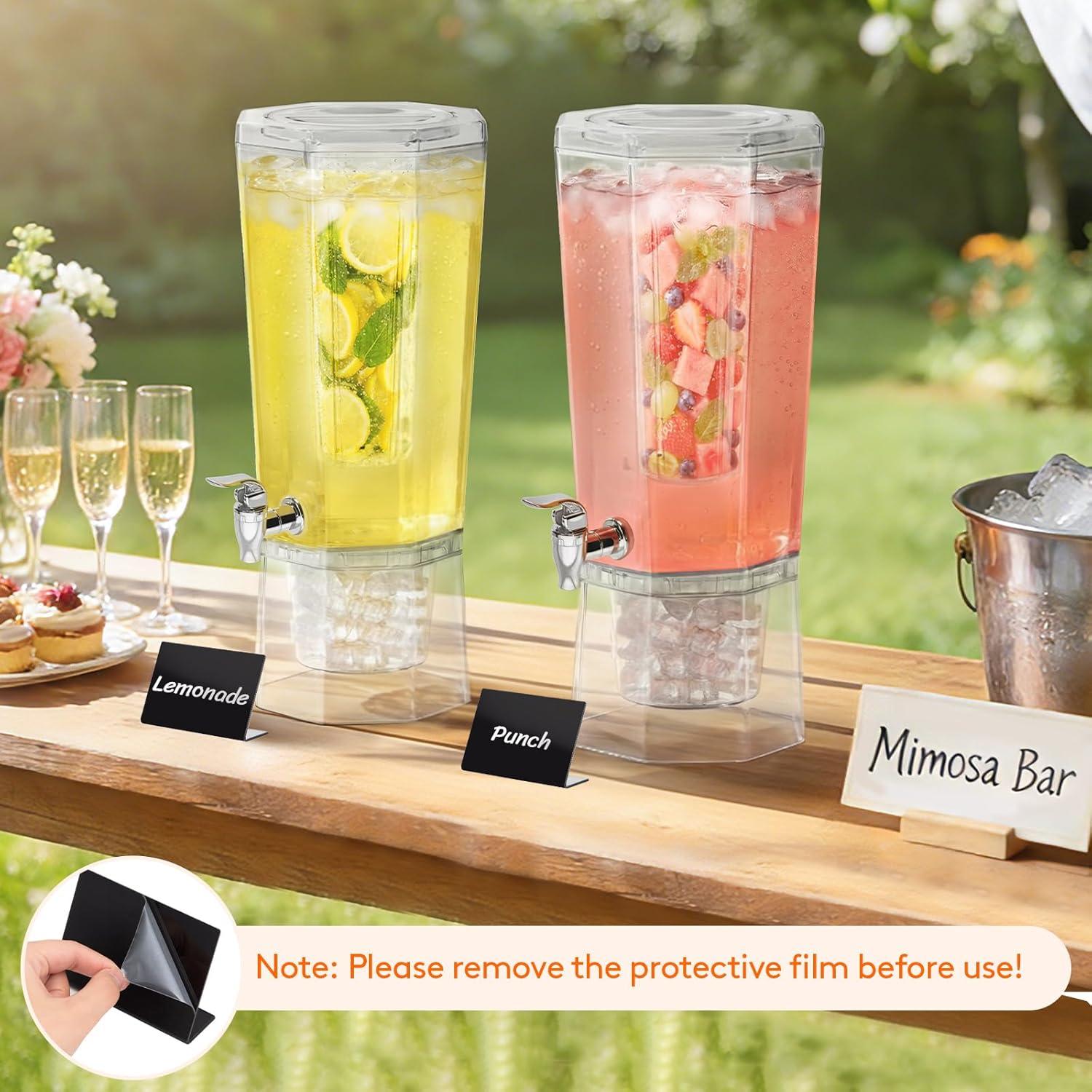 image:imageLifewit 16 Gallon Drink Dispenser for Parties 2 Pcs Large Plastic Beverage Container for JuiceTeaSoda with Stand amp Ice Core Clear Lemonade Dispenser with Spigot BPA Free Water Pitcher for Fridge2