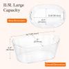 Lifewit 11.5L Ice Bucket for Parties 2 Pcs, Large Plastic Drink Cooler for Champagne Wine, Beer, Clear Beverage Tub for Mimosa & Cocktail Bar, Portable Chiller for Party Hosting & Serving(1)