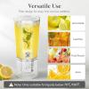 Lifewit 1.6 Gallon Drink Dispenser for Parties 2 Pcs, Large Plastic Beverage Container for Juice/Tea/Soda with Stand & Ice Core, Clear Lemonade Dispenser with Spigot, BPA Free Water Pitcher for Fridge(2)