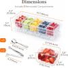 Lifewit Chilled Condiment Containers with Lids, Plastic Taco Bar Serving Set for Party with 5 Containers, Ice Garnish Tray for Mimosa Bar Supplies, Clear Serving Platter for Fruit, Salad, Snack(1)