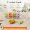 Lifewit Chilled Condiment Containers with Lids, Plastic Taco Bar Serving Set for Party with 5 Containers, Ice Garnish Tray for Mimosa Bar Supplies, Clear Serving Platter for Fruit, Salad, Snack(1)