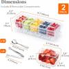Lifewit Chilled Condiment Containers with Lids, Plastic Taco Bar Serving Set for Party with 5 Containers, Ice Garnish Tray for Mimosa Bar Supplies, Clear Serving Platter for Fruit, Salad, Snack(2)