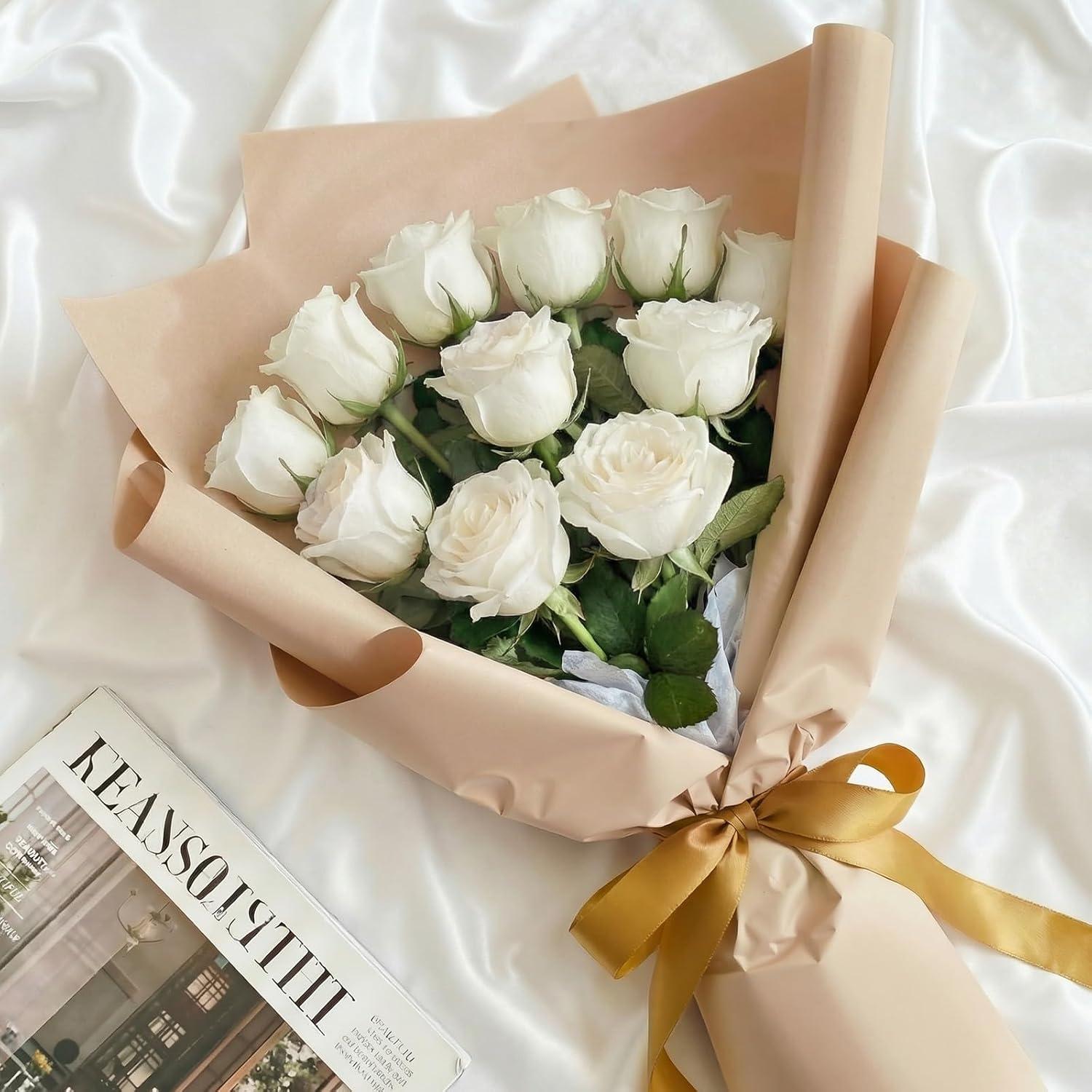 image:imageLifewit 12 Pcs White Artificial Roses Flowers in Bulk Fake Long Stem Silk Roses for DIY Wedding Bouquets Centerpieces Arrangements Valentine DecorationsWhite