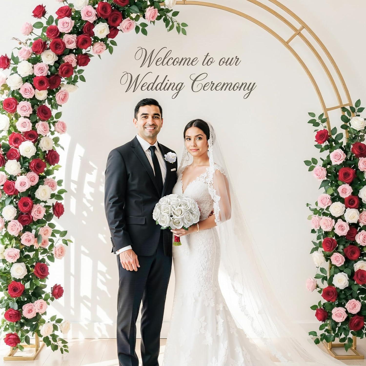 image:imageLifewit 50 Pcs Red Artificial Roses Flowers in Bulk Fake Long Stem Silk Roses for DIY Wedding Bouquets Centerpieces Arrangements Valentine DecorationsWhite
