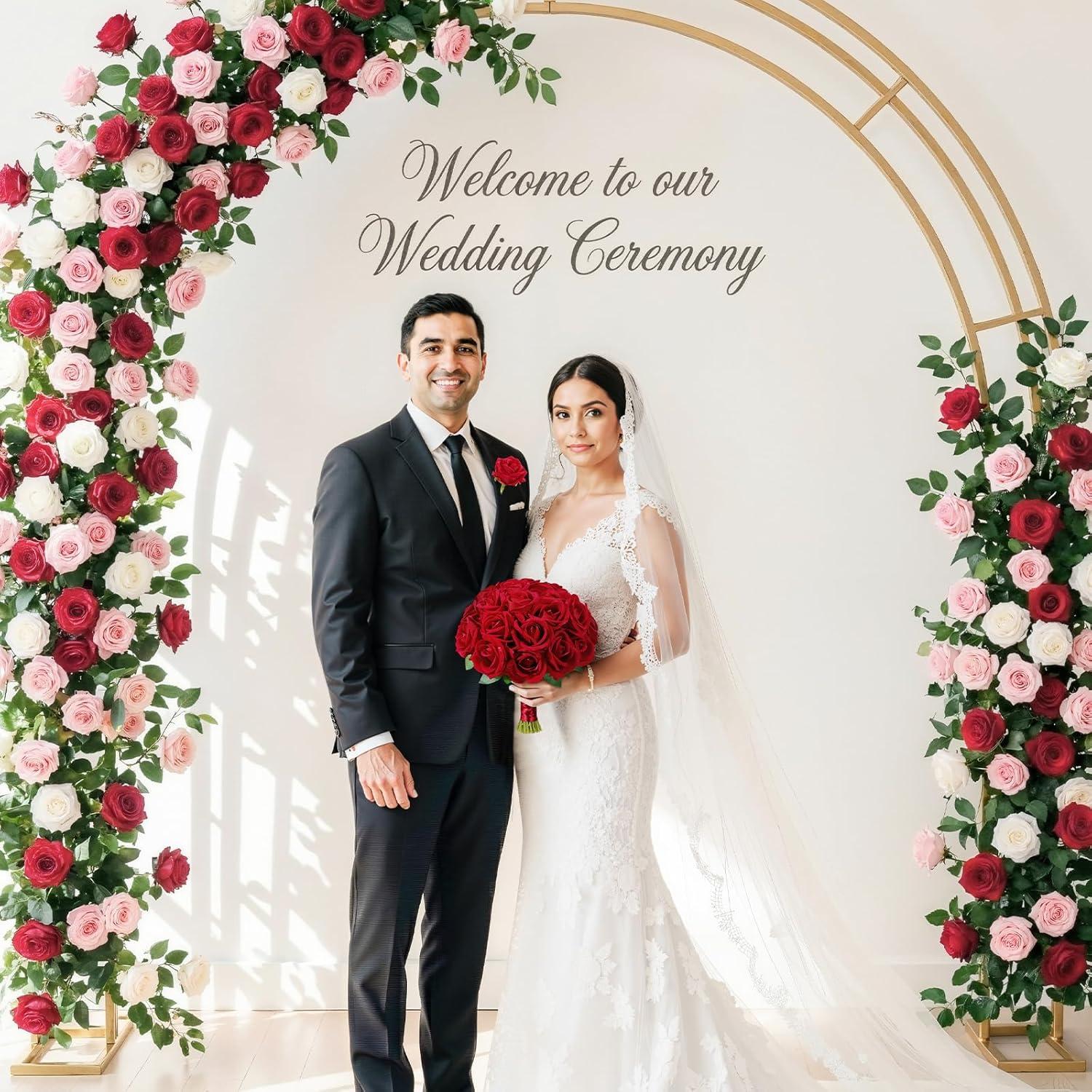 image:imageLifewit 50 Pcs Red Artificial Roses Flowers in Bulk Fake Long Stem Silk Roses for DIY Wedding Bouquets Centerpieces Arrangements Valentine DecorationsRed